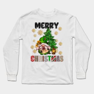 Merry Christmas Gnome Family Funny Xmas Tree Women Men Kids Long Sleeve T-Shirt